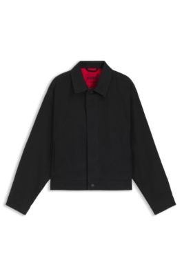 Black regular-fit jacket in Japanese denim, Black