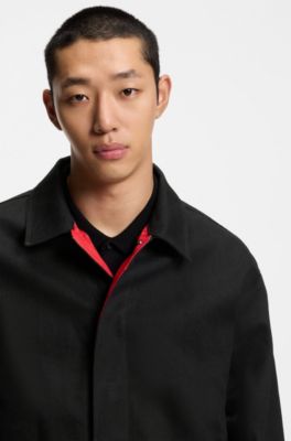 Black regular-fit jacket in Japanese denim, Black