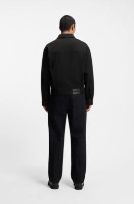 Veste Regular en denim japonais noir, Noir