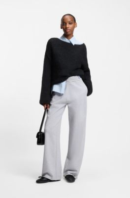 Jersey oversize fit con logo Happy HUGO, Negro