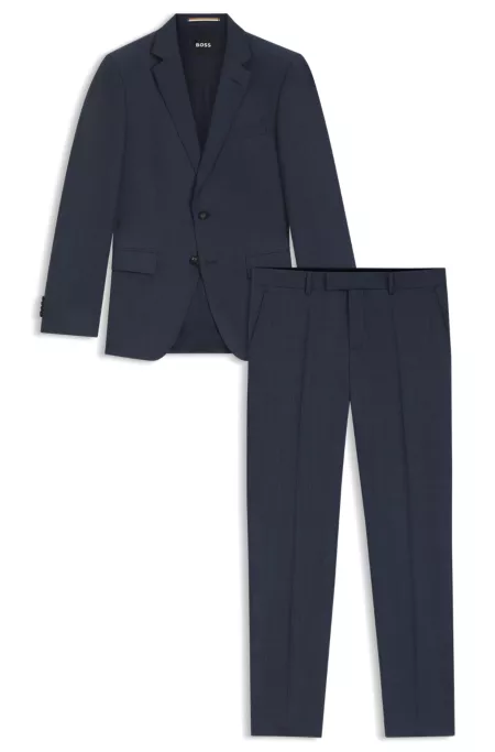 Two-piece slim-fit suit in patterned stretch wool