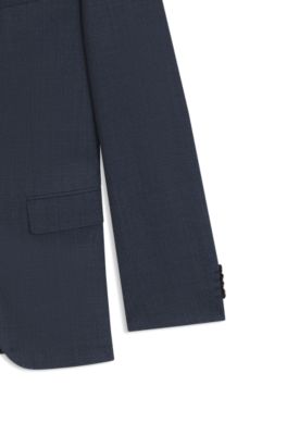 Two-piece slim-fit suit patterned stretch wool