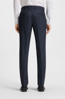 Two-piece slim-fit suit patterned stretch wool