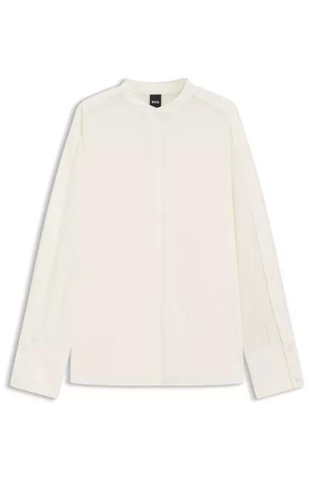 Regular-fit blouse in sandwashed silk