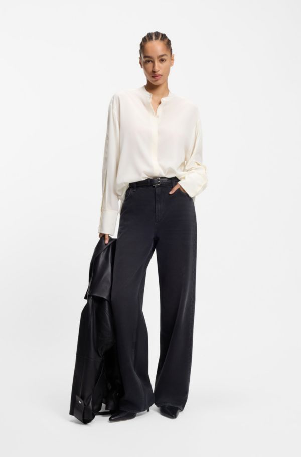 Regular-fit blouse in sandwashed silk - image 2