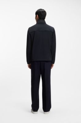 Chaqueta repelente al agua con capucha plegable, Azul oscuro