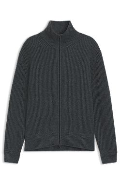 BECKHAM x BOSS zip-up cardigan in wool and cashmere