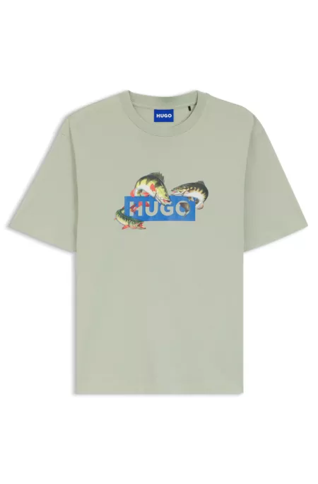 Printed-artwork T-shirt in cotton jersey