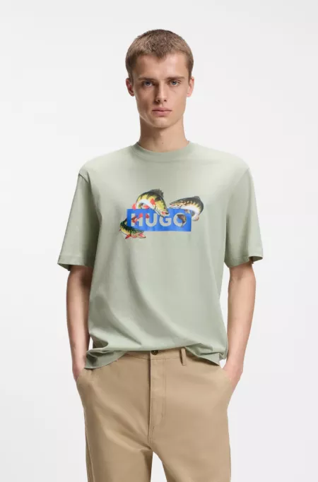 Printed-artwork T-shirt in cotton jersey