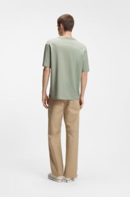 Printed-artwork T-shirt in cotton jersey, Light Green