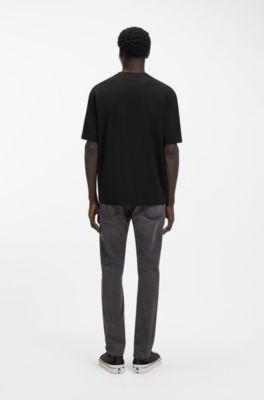 Camiseta de punto de algod&oacute;n con ilustraci&oacute;n de logo, Negro