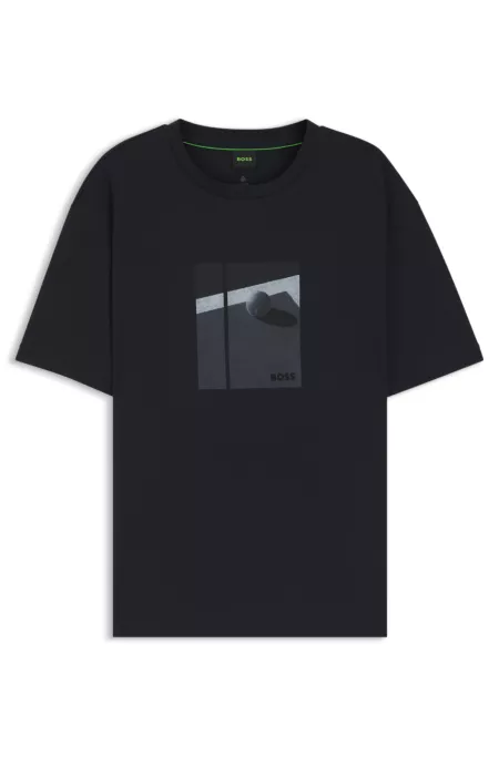 Tennis-artwork T-shirt in Pima cotton