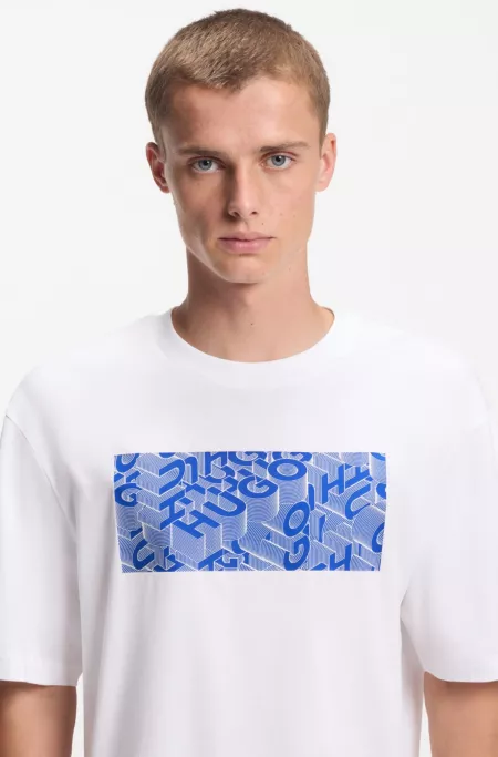 Printed-artwork T-shirt in cotton jersey