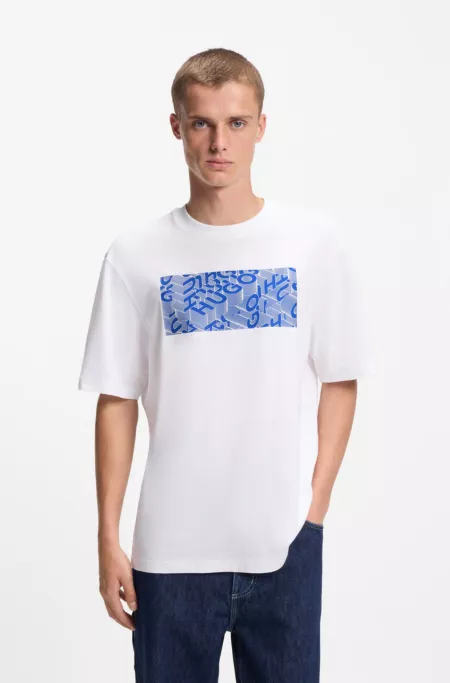 Printed-artwork T-shirt in cotton jersey
