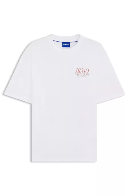Marine-artwork T-shirt in cotton jersey