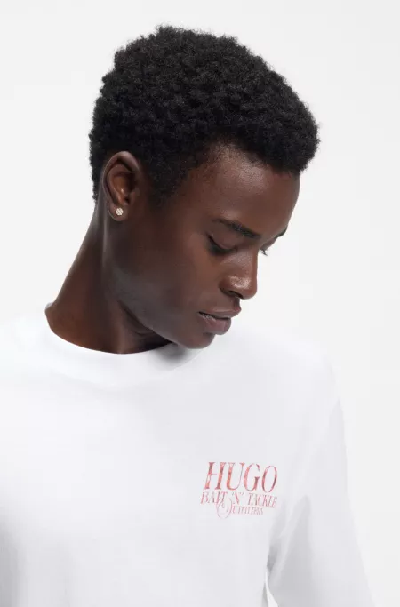 Marine-artwork T-shirt in cotton jersey