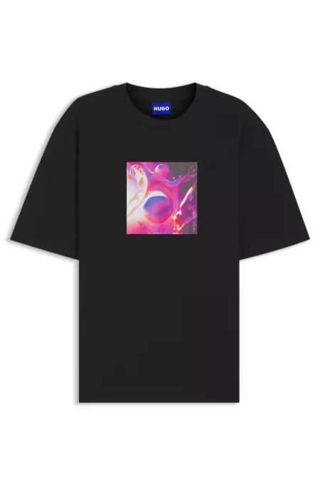 Colourful-artwork T-shirt in cotton jersey