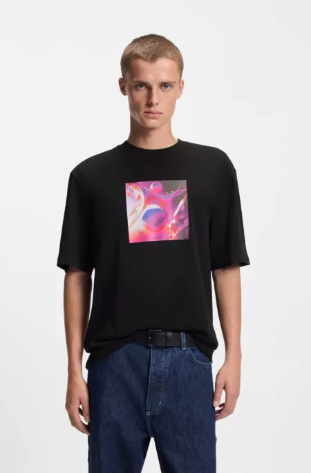 Colourful-artwork T-shirt in cotton jersey