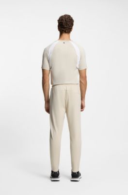 Active Bas de surv&ecirc;tement en gabardine stretch avec ourlets zipp&eacute;s, Beige clair