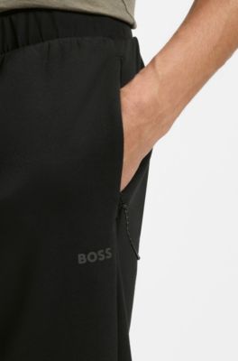 Reflective-detail tracksuit bottoms in a regular fit, Black