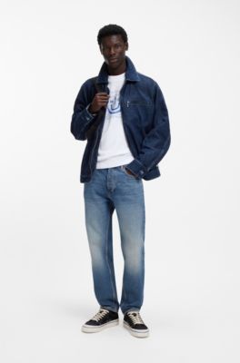 Logo-artwork sweatshirt in cotton terry, White