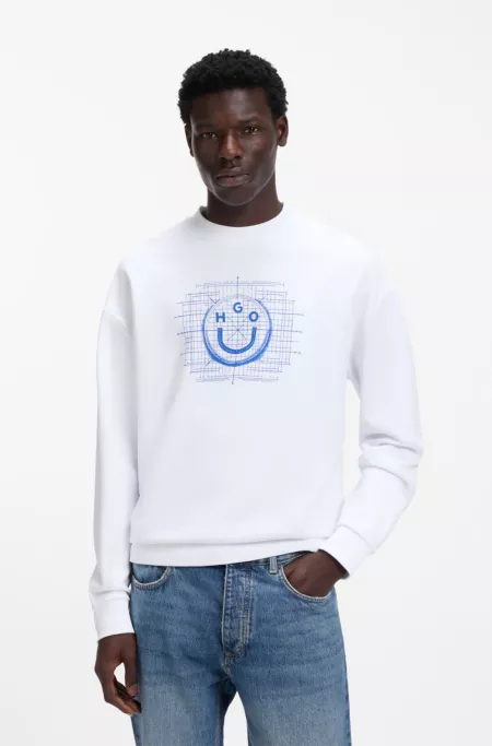 Logo-artwork sweatshirt in cotton terry