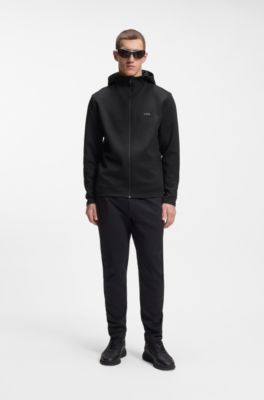 Veste sportive &agrave; capuche anti-odeurs avec d&eacute;tails r&eacute;fl&eacute;chissants, Noir