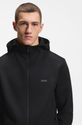 Veste sportive &agrave; capuche anti-odeurs avec d&eacute;tails r&eacute;fl&eacute;chissants, Noir