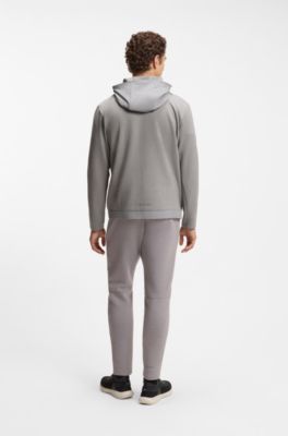 Veste sportive &agrave; capuche anti-odeurs avec d&eacute;tails r&eacute;fl&eacute;chissants, Gris chin&eacute;