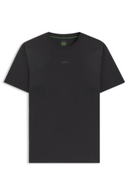 Active Camiseta slim fit de secado r&aacute;pido con detalles reflectantes, Negro