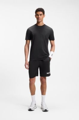 Active Camiseta slim fit de secado r&aacute;pido con detalles reflectantes, Negro