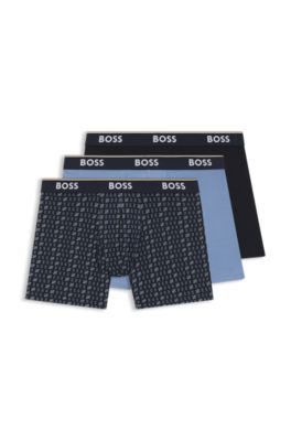 Three-pack of stretch-cotton boxer briefs, Light Blue