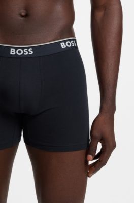Lot de trois boxers longs, bleu clair