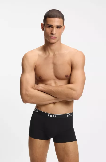 Three-pack of trunks with logo waistbands