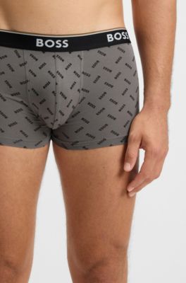 Lot de trois boxers courts avec taille &agrave; logo, Gris chin&eacute;