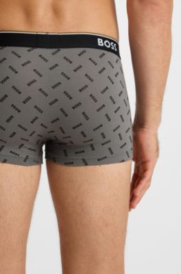Three-pack of trunks with logo waistbands, Light Grey