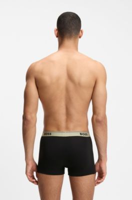 Paquete de tres calzoncillos en algod&oacute;n el&aacute;stico con detalles de logo, Cal
