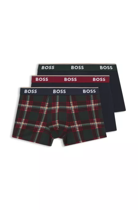 Three-pack of logo-detail trunks in stretch cotton