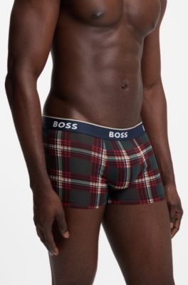 Paquete de tres calzoncillos en algod&oacute;n el&aacute;stico con detalles de logo, Rojo claro