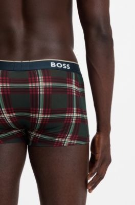 Paquete de tres calzoncillos en algod&oacute;n el&aacute;stico con detalles de logo, Rojo claro