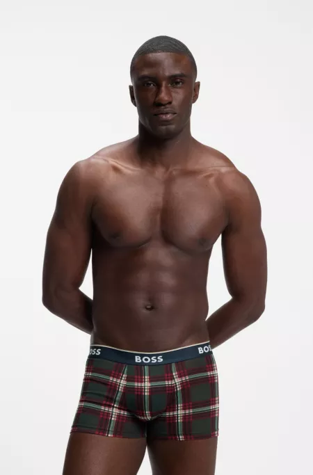 Three-pack of logo-detail trunks in stretch cotton