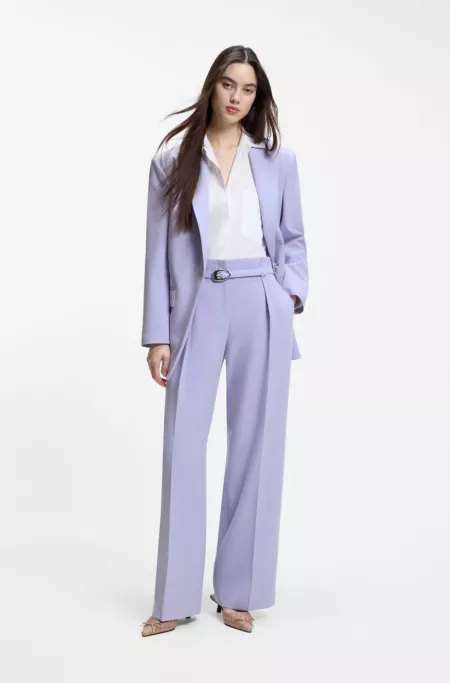 Buckled-belt trousers with pleat front