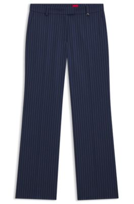 Slim-fit trousers with pinstripe, Patterned