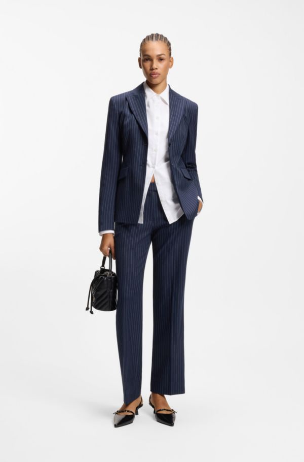 Slim-fit trousers with pinstripe - image 2