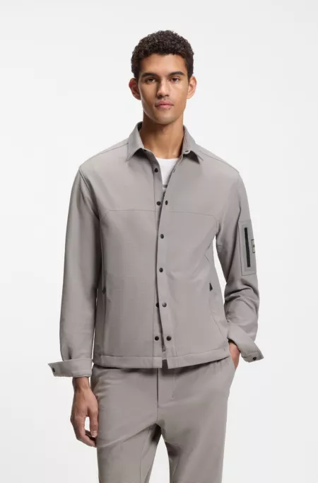 Relaxed-fit overshirt in waffle fabric