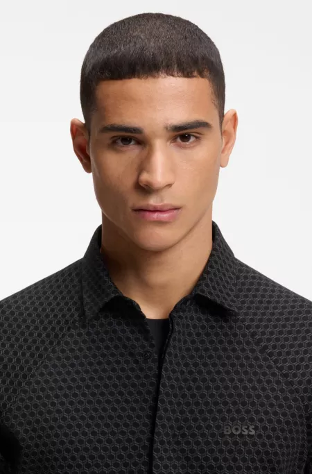 Regular-fit shirt in cotton jersey