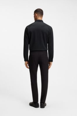 Regular-fit shirt in cotton jersey, Dark Grey