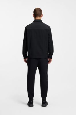 Sobrecamisa relaxed fit de sarga repelente al agua, Negro