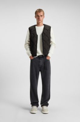 Onion-quilted gilet with water-repellent finish, Black