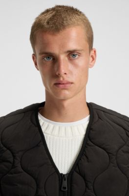 Onion-quilted gilet with water-repellent finish, Black